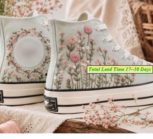 Pink floral embroidered - pink, green